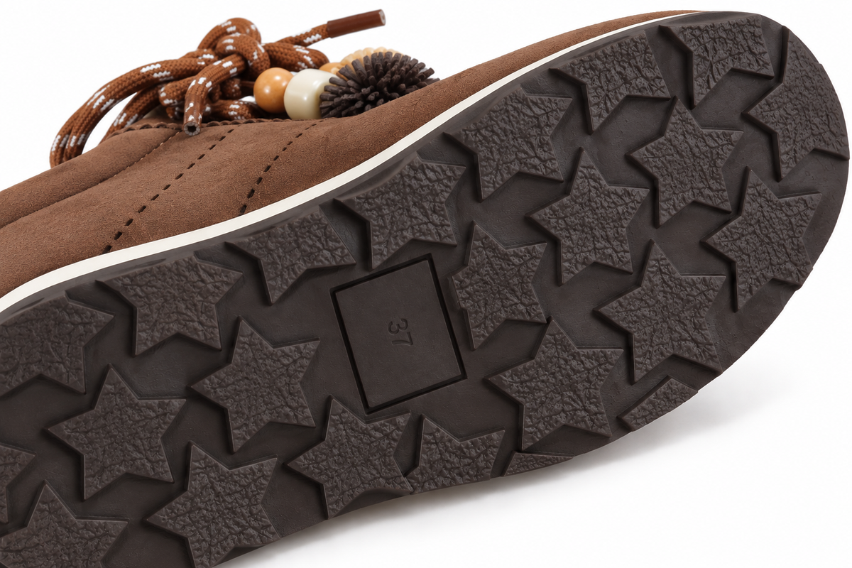 Zapatillas Retro Efecto Ante Marrón con Plantilla de Piel - EXÉ