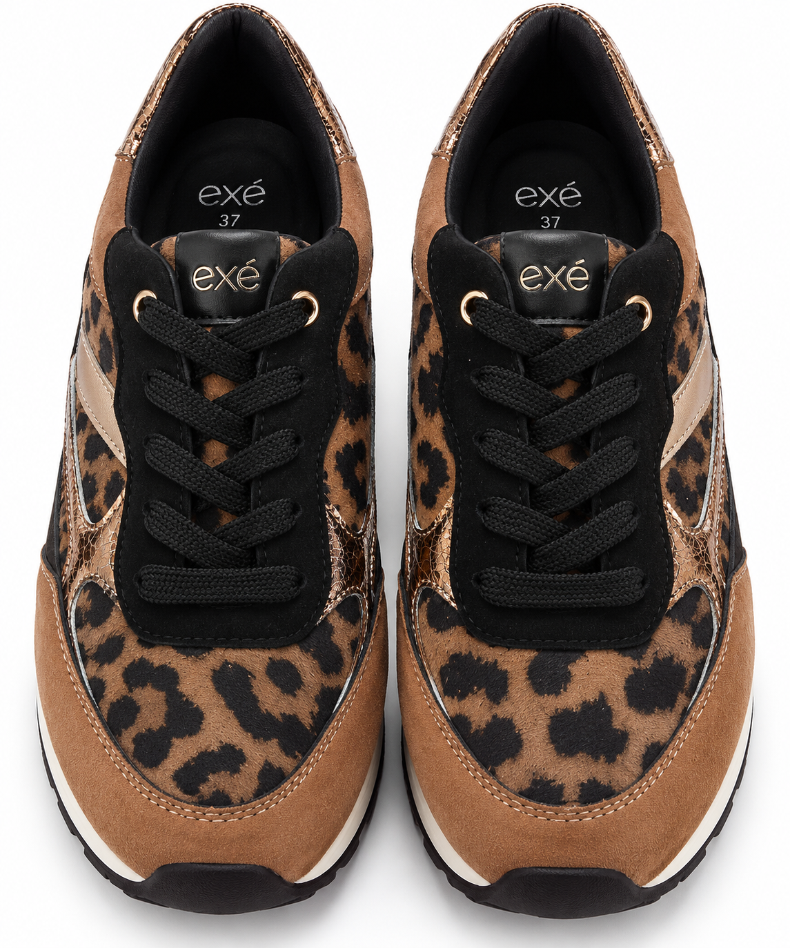Zapatillas Urbanas Leopardo y Bronce Metalizado Confort - EXÉ