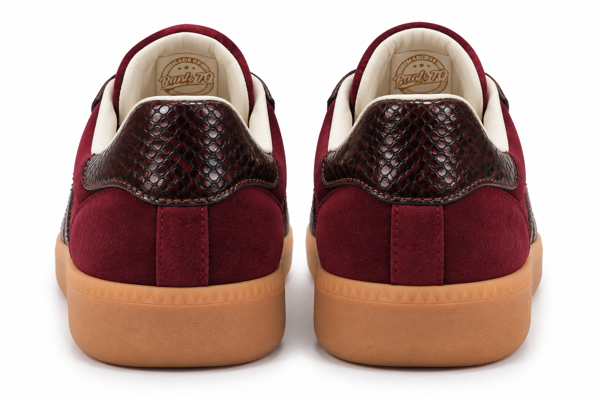 Zapatillas Retro Ante Vino y Serpiente - BACK 70