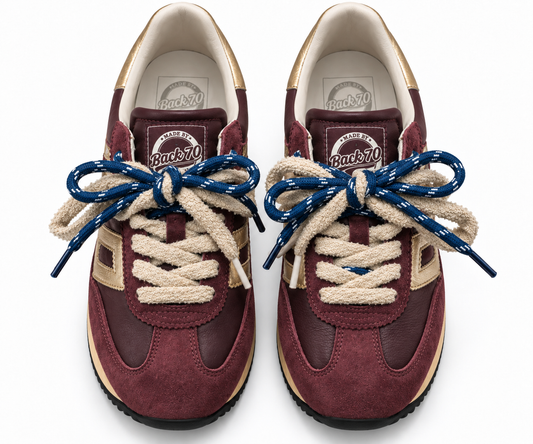 Zapatillas Jogger Borgoña y Oro - BACK 70