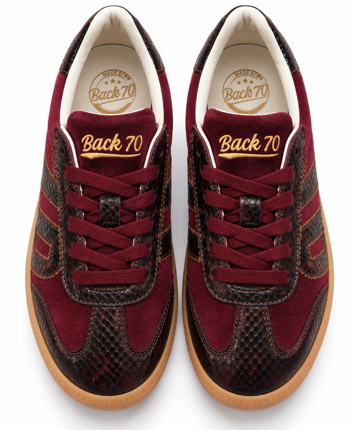 Zapatillas Retro Ante Vino y Serpiente - BACK 70