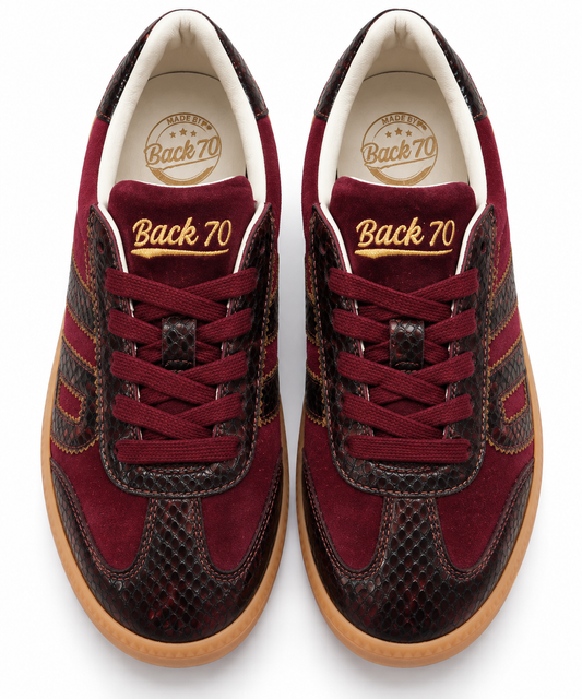 Zapatillas Retro Ante Vino y Serpiente - BACK 70