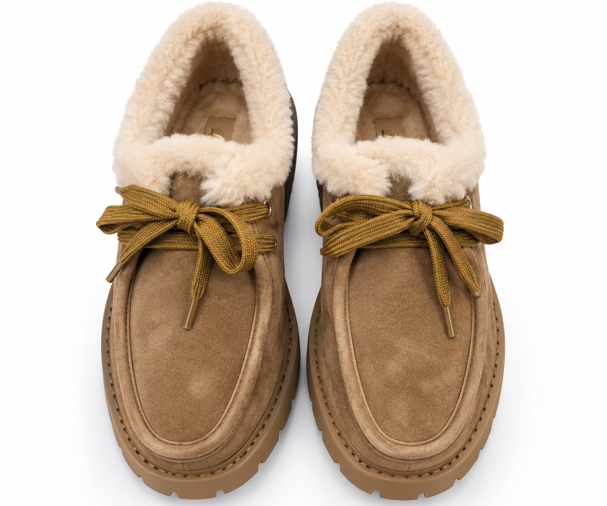 Zapatos casuales Ante Camel con Borreguito - BEFREE