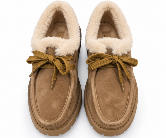 Zapatos casuales Ante Camel con Borreguito - BEFREE