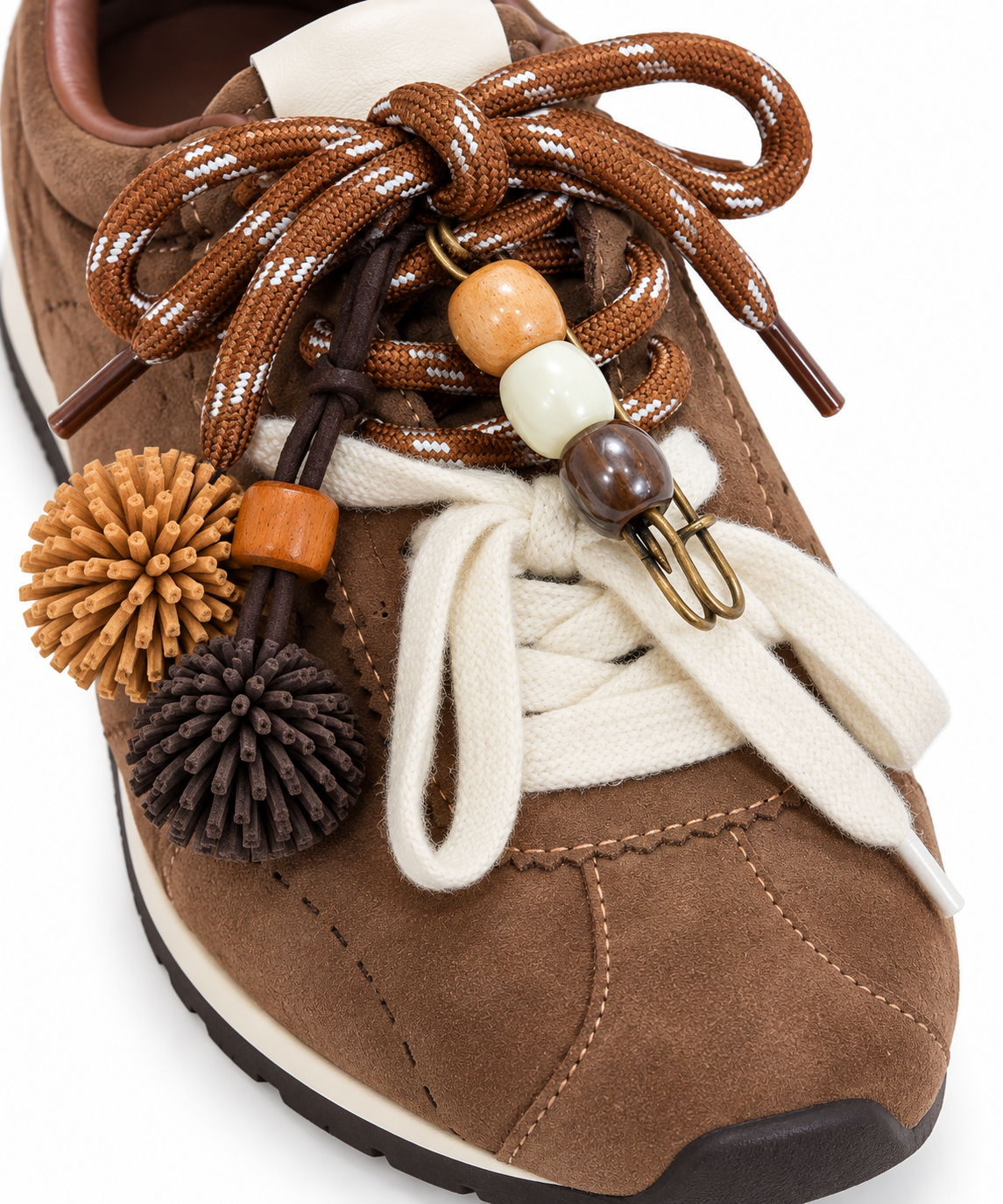 Zapatillas Retro Efecto Ante Marrón con Plantilla de Piel - EXÉ