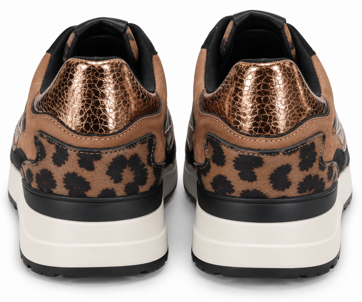 Zapatillas Urbanas Leopardo y Bronce Metalizado Confort - EXÉ