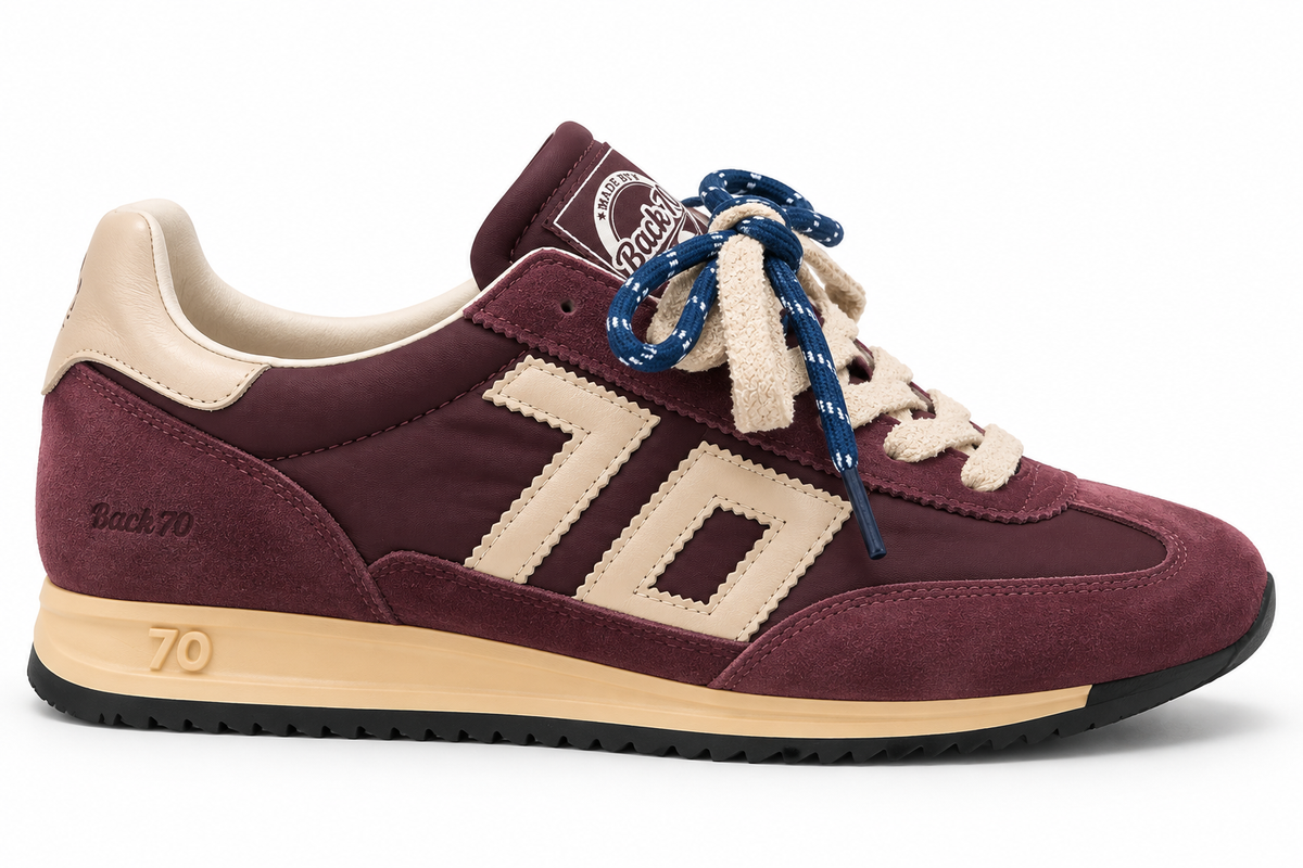 Zapatillas Jogger Borgoña y Oro - BACK 70