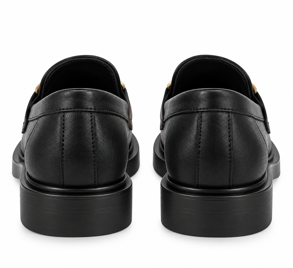 Mocasines de Piel Negros con Eslabón Dorado - TOÑITAS