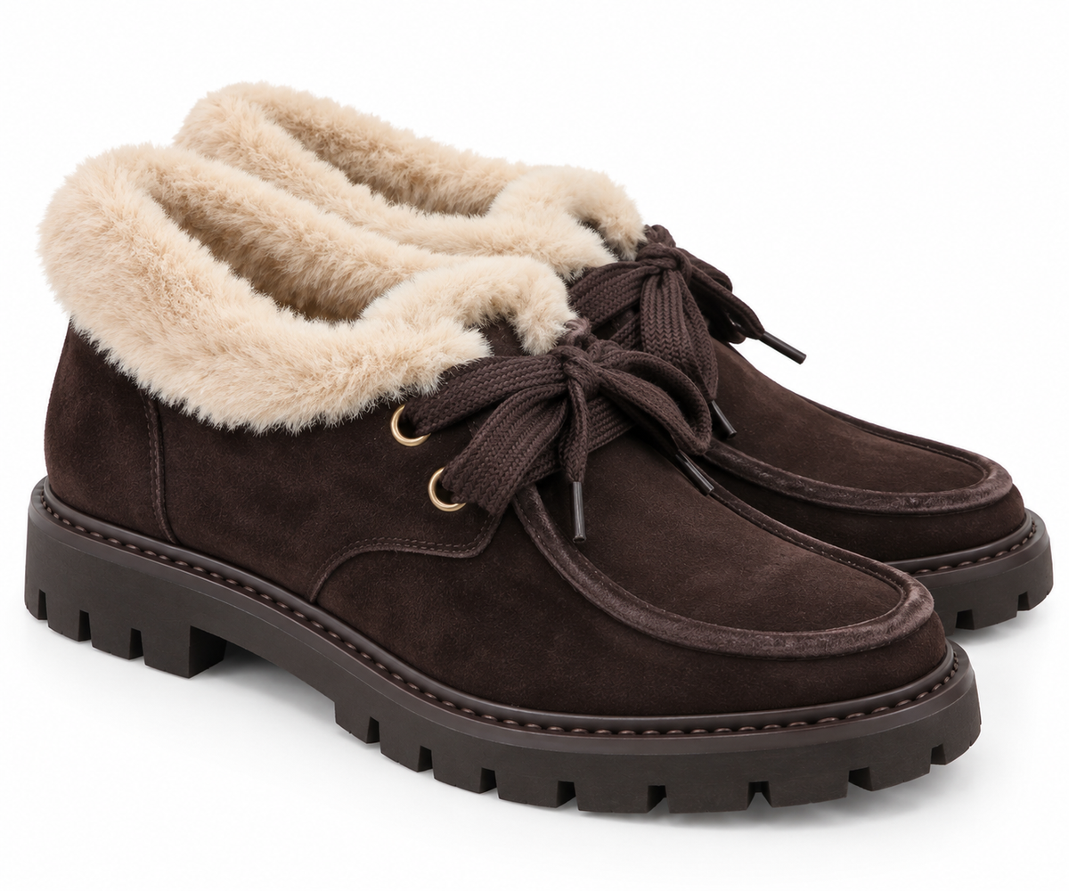 Zapatos casuales Ante marrón con Borreguito - BEFREE
